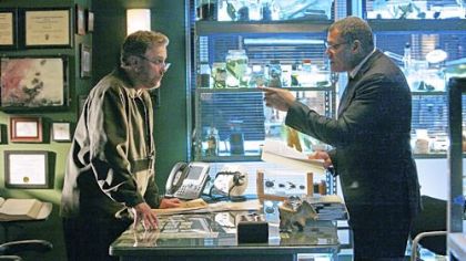 On tonight's episode of "CSI," Grissom, (William Petersen), left, announces he's leaving, paving the way for Dr. Langston (Laurence Fishburne) to take a permanent position with the team.
