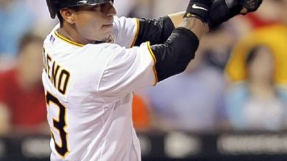 Pirates shortstop Ronny Cedeno hits a single and breaks up a no-hitter for Diamondbacks pitcher Yusmeiro Petit in the eighth inning.