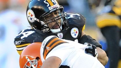 Andre Frazier, sacking Cleveland's Bruce Gradkowski in December, is the top backup at outside linebacker.