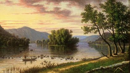 William Coventry Wall's "River Scene, Sunset," a 1981 gift of Mr. and Mrs. John A. Robertshaw, is in the Westmoreland Museum of American Art exhibition "The Gift of Art."