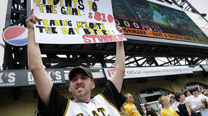 Andy Masarik, Highlands Middle School teacher,  expresses his displeasure at the Pirates decision to trade Nate McLouth.