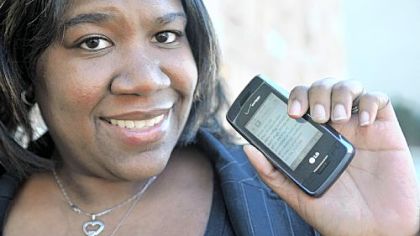 Tonya Whitfield of the Philadelphia area  with a Booty Call message.