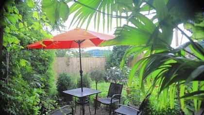 The outdoor pergola at Pusadee''s Garden, a new Thai restaurant located at 5321 Butler Street in Lawrenceville.