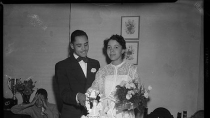 Photo of Charles A. "Little Teenie" Harris on his wedding day.