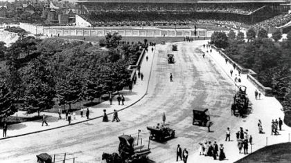 This was the view from Schenley Park on July 5, 1909, when Forbes Field was only a week old.