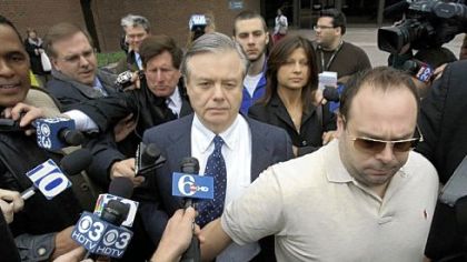 Vincent Fumo walks out of federal court in Philadelphia yesterday.