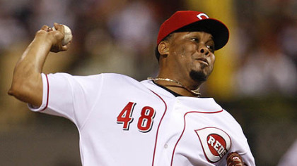 Francisco Cordero of the Reds pitches during the seventh inning.