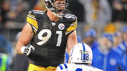 Aaron Smith celebrates after sacking Colts quarterback Peyton Manning Nov. 9.