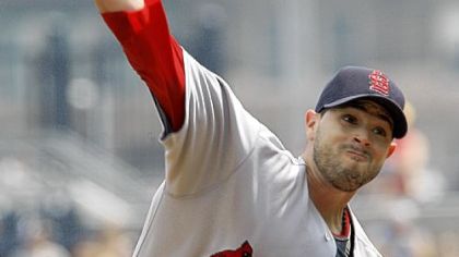 Cardinals pitcher Joel Pineiro threw seven innings with nine hits yesterday.