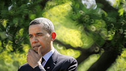 President Barack Obama in the Rose Garden of the White House in Washington yesterday.