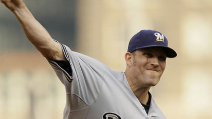 Brewers pitcher Braden Looper throws in the fourth inning. Looper earned his ninth win of the season.
