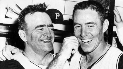 Danny Murtaugh and Bill Mazeroski after 1960 Word Series Victory.