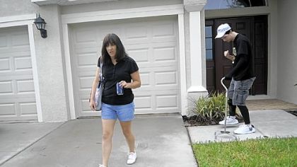 Now that Kevin can walk, Leslie builds his independence by not helping him.