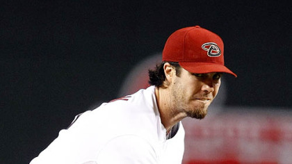 Diamondbacks pitcher Dan Haren throws in the first inning.