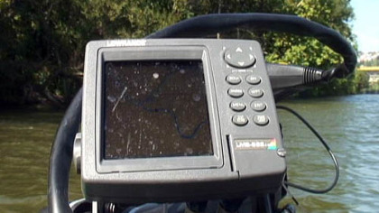 GPS finders such as this allow fishermen to identify where they are in the river as well as help them to locate fish.