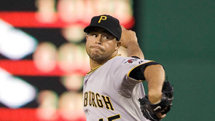 Starting pitcher Ian Snell  throws during the fourth inning of last night's baseball game against the Washington Nationals.