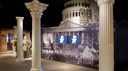 The unfinished capitol dome on display in the Ford's Theatre Museum.