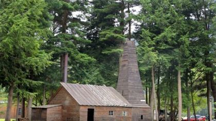 This photo shows the replica of the pump house and derrick of Drake's well built in 1945 in Titusville, Pa. The oil boom that began 150 years ago in this small northwestern Pennsylvania town changed the world and made countless people rich, but not the man who found the way to successfully extract black gold from the earth.