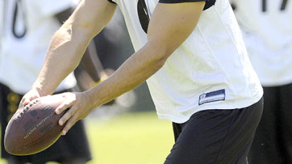 Steelers punter Daniel Sepulveda at practice in the Steelers' South Side facility earlier this week.