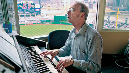 In this file photo, organist Vince Lascheid plays during the Pirates 2001 home opener at PNC Park.
