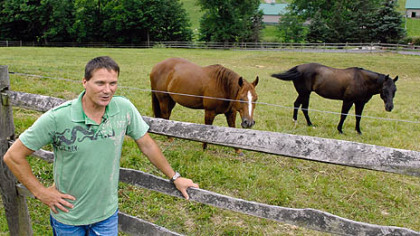 Dave Palone's family farm in Washington County keeps him more than busy when not in the driver's seat.