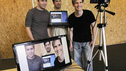 From left, Chris Szymansky, Paul Fireman and Spike Katora of Vivo in the South Side, a new internet business to provide live streaming for events.
