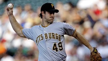 Starter Ross Ohlendorf delivers a pitch against the Washington Nationals during the first inning of last night's game.