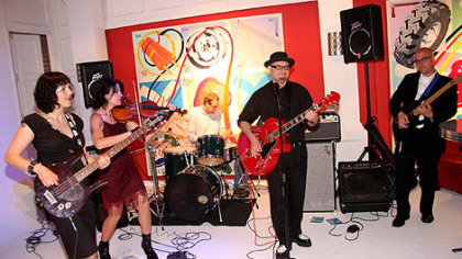 The Whips, a Pittsburgh band, provided the music for the ToonSeum's Ka-Blam!