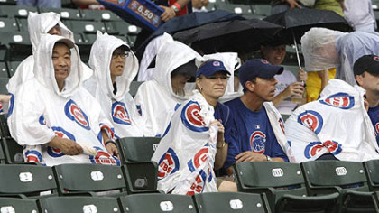 The Pirates and Cubs were rained out Sunday afternoon after fans waited through a three hours, 15 minutes rain delay.