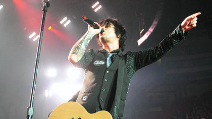 Green Day's Billie Joe Armstrong sings "Know Your Enemy" at Mellon Arena last night.