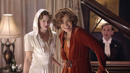 Drew Barrymore, left, and Jessica Lange portray Little Edie and Big Edie in HBO's new version of "Grey Gardens."