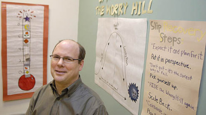 Dr. Andrew Gilbert leads an intensive four-day-per-week group therapy for children and adolescents who have obsessive-compulsive disorder at the UPMC Children and Adolescent Services facility on the South Side.