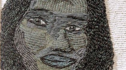 Elaine Parker's "Epiphany," in "Transformation" by the Society of Yoruba Bead Artists at the Pittsburgh Center for the Arts.