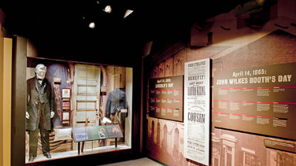 Exhibits showcasing the suit Lincoln wore the night of his assassination, the door leading to the famed theatre box and other relics from Ford's Theatre.