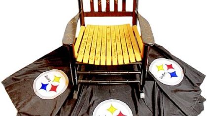 Brenda Franklin, owner of Big Mama's House of Soul, is raffling off this Awesome Rocker autographed by the Pittsburgh Steelers.