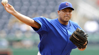 Cubs pitcher Carlos Zambrano pitches against the PIrates.