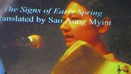 Burmese journalist-writer Khet Mar, a writer in residence at City of Asylum Pittsburgh, opened the poetry segment of the Jazz/Poetry concert Saturday night in the Mexican War Streets.