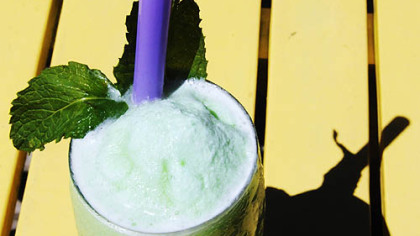 Honeydew Bubble Tea served at the Green Mango Noodle Hut in Regent Square.