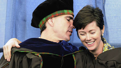 Randy and Jai Pausch at CMU commencement in May, 2008.