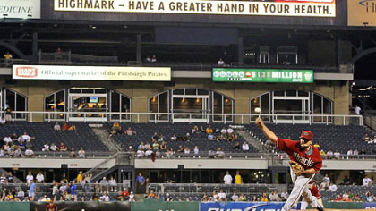 Diamondbacks pitcher Yusmeiro Petit throws in the eighth inning.