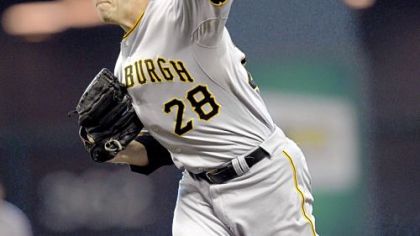 Pirates pitcher Paul Maholm throws against the Astros during the first inning of last night's road game.