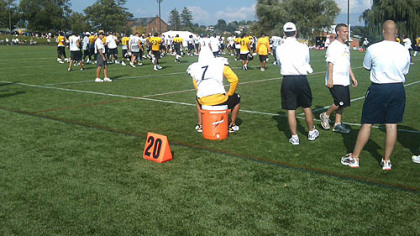 Ben watches the last minutes of Thursday's practice.