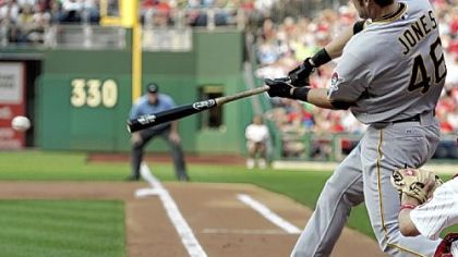 Garrett Jones hit his fourth home run since being called up June 30.
