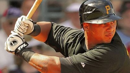 Jose Tabata, seen here at bat against the Red Sox, could be considered one of the Pirates' top prospects.