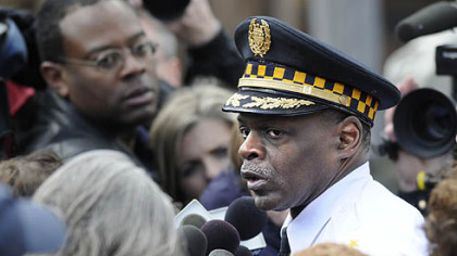 Pittsburgh Police Chief Nate Harper speaks to reporters following a deadly stand-off in the 1000 block of Fairfield Street in Stanton Heights, today.