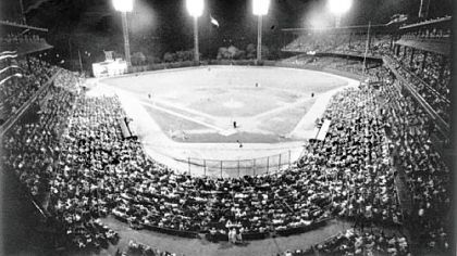 Forbes Field, shown here in July 1960, had a revolutionary design that featured lavatories specifically designated for women, public telephones, an underground parking garage and ramps instead of steps.