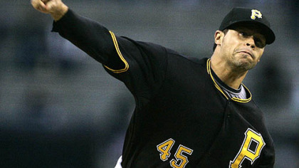 Pirates starter Ian Snell pitches against the San Diego Padres last night.