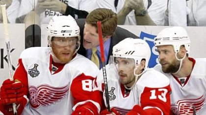 The two days off between Games 6 and 7 can only help Pavel Datsyuk, middle. Datsyuk missed the first four games of the series with an injured foot, part of the 66 man games Detroit has lost to injury or illness this postseason.