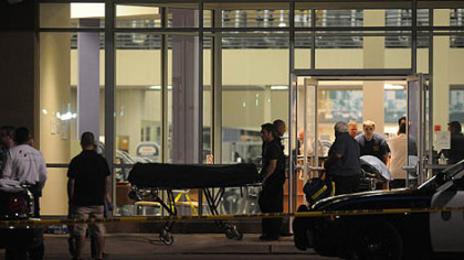 A body is taken out of LA Fitness early this morning.