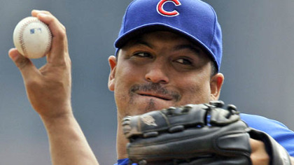 Cubs pitcher Carlos Zambrano throws in the first inning.